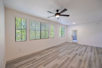 Ceiling fans in living room and bedrooms